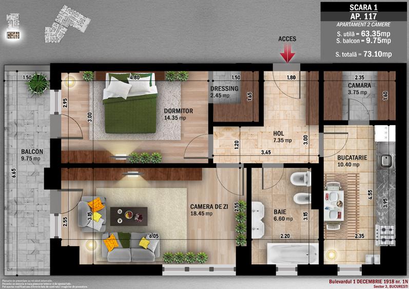 Neofort 50 Titan Apartament decomandat cu vedere superba spre centrul orasului