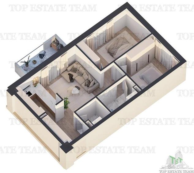 Apartament 3 camere bloc modern Rahova