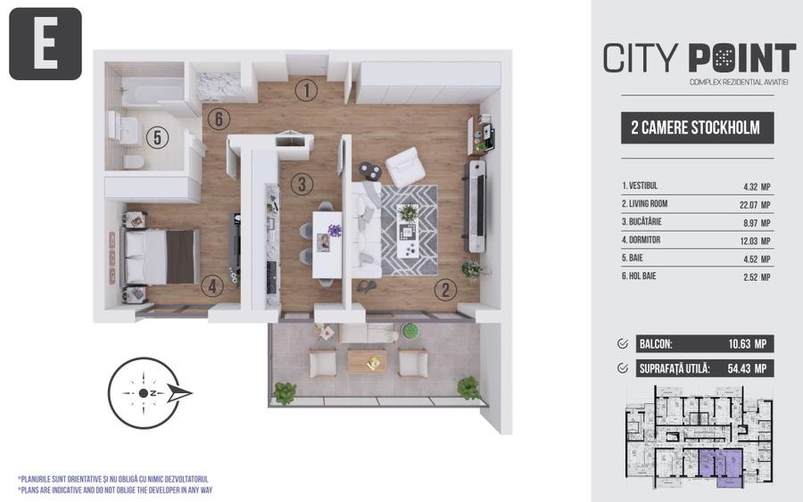 Apartament 2 camere - City Point Aviatiei