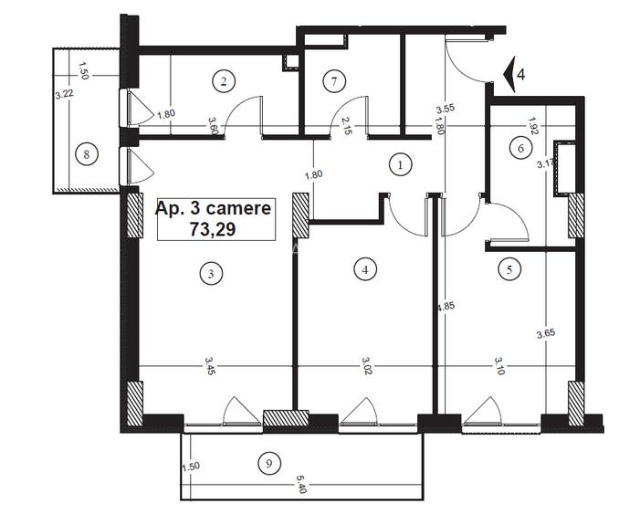 Apartament 3 Camere, 2 băi, 73,29 mp + Balcon 12,94 mp | Elite City, Mărăști - 8