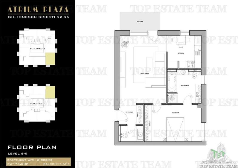 Vanzare imediata. Acte complete. Apartament 2 camere cu doua bai Sisesti