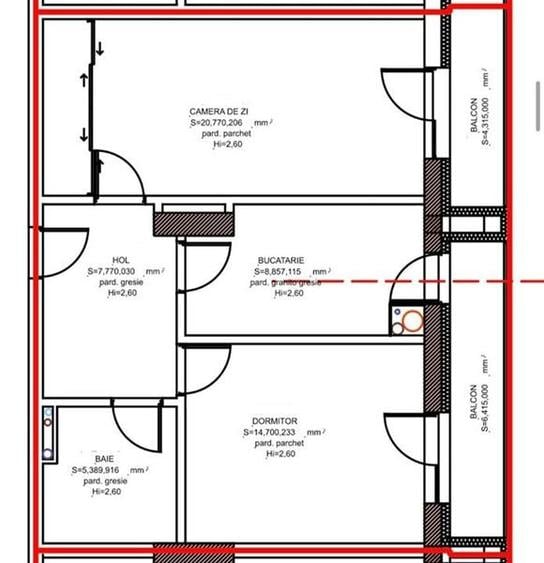 Apartament cu 2 camere et 2 la Skyline City amenajat cu parcare