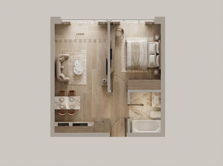 Studio 2 camere - 42 mp | Ansamblu privat cu parc/ paza