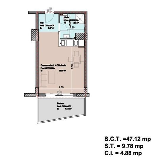 | Studio Modern 47 mp, cu terasă generoasă | Vedere deschisă la mare| Mamaia N|