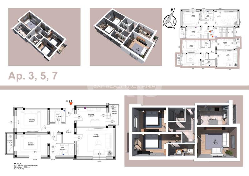 Apartament 3 Camere Trivale | 76 mp Utili | Bloc Nou - 1