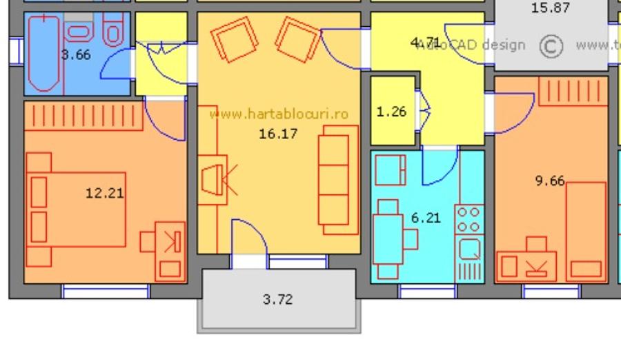 Apartament 3 camere Gorjului Apusului Metrou bloc anvelopat
