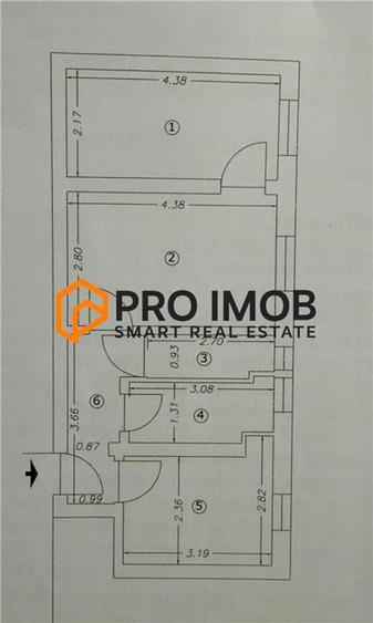 Apartament 2 camere cf 2 semidecomandat zona Spiru Haret