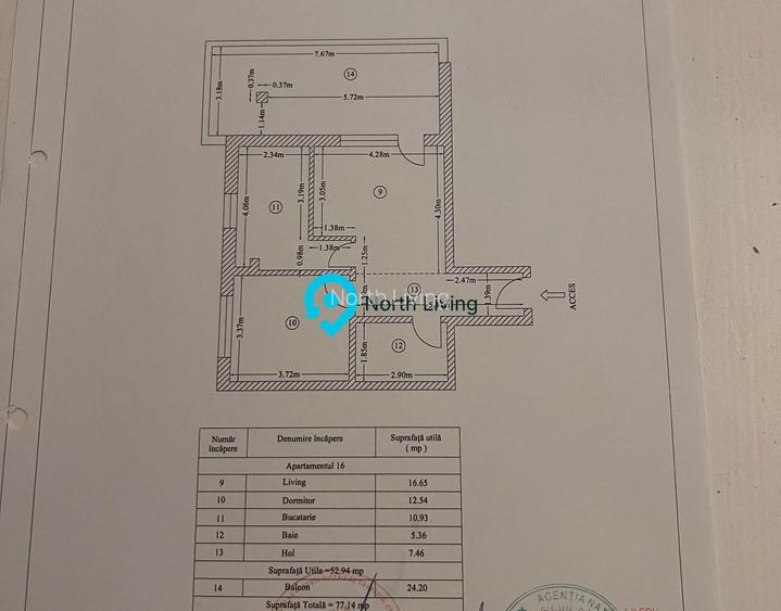 APARTAMENT 2 CAMERE CU TERASA INCHISA DE 24 MP - 10