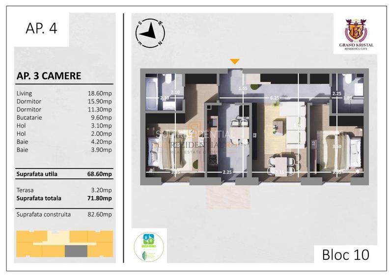 Apartament premium cu 3 camere, intim si bine organizat, Metalurgiei - 1