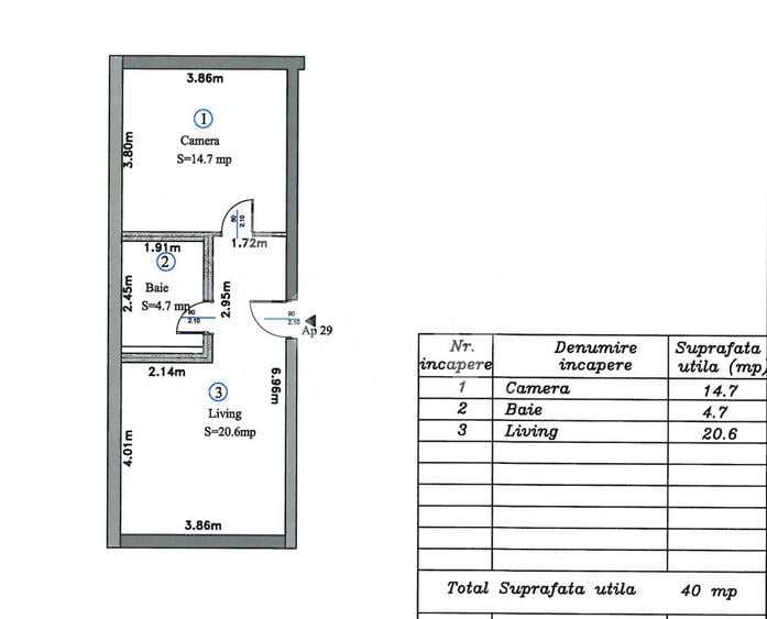 Studio - 2 camere în bloc nou Stupini