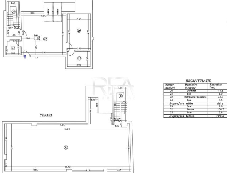 2 camere 2 bai cu terasa rooftop Ultracentral