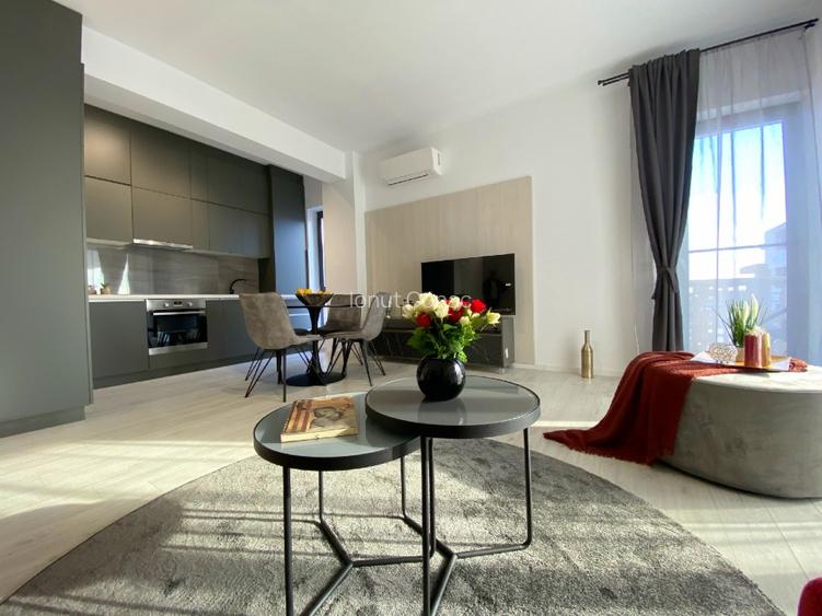 Apartament modern mobilat si utilat, 2 camere,terasa -16mp  si parcare subterana - 8
