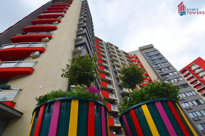 River,s Towers, apartament cu 2CD camere model cu 2 bai, 57mp utili + balcon