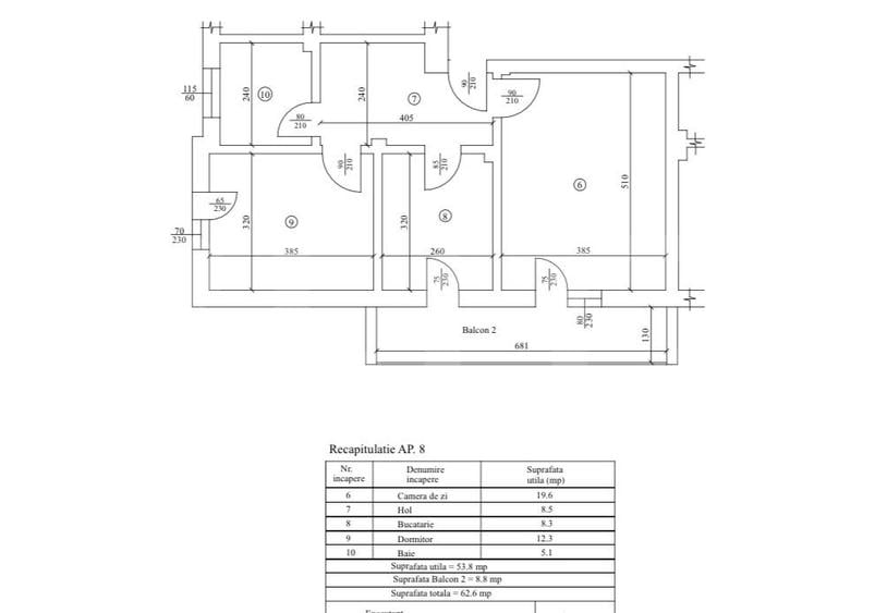 Apartament 2 camere, decomandat, 62 mp, cartier Veteranilor, parcul N. Romanescu