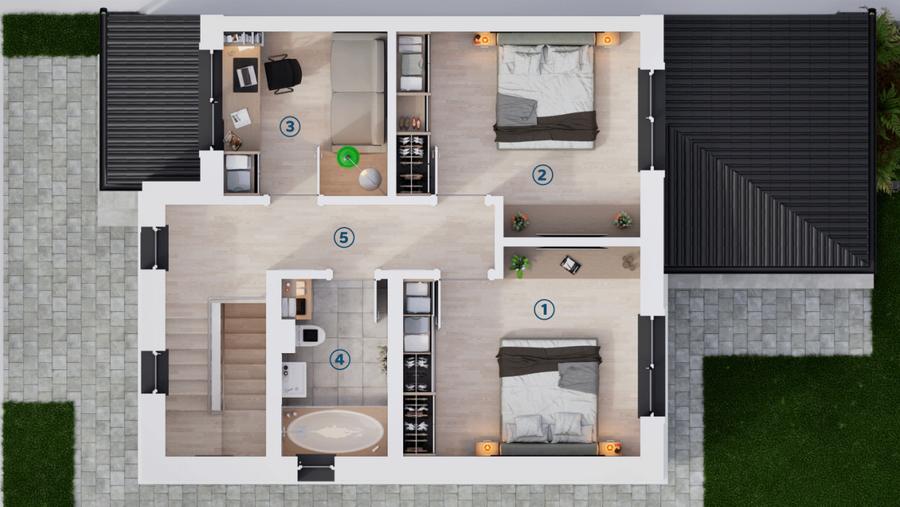 Duplex modern 102 mp | 4 camere | Teren 300 mp | Șura Mica