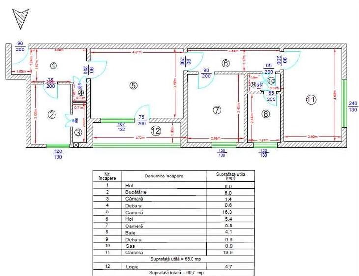 Apartament 3 camere, zona Podu Ros