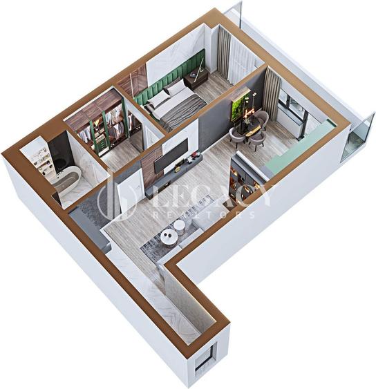 Apartament 2 camere, tip 1A, 1B, 8A, 8B - Copou Garden Residence