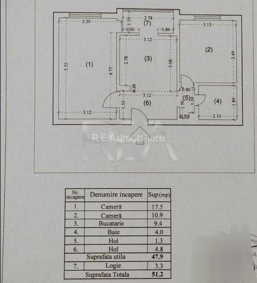 2 camere, 5/8, centrala noua, 51mp, -Gorjului - 6