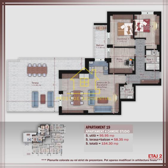 4 Camere / 103mp+terasa 51mp / Titan-Pallady / Etaj 2/ Boutique Residence