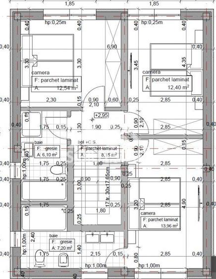 Casa 4 camere, 3 bai, terasa si curte mare NOU