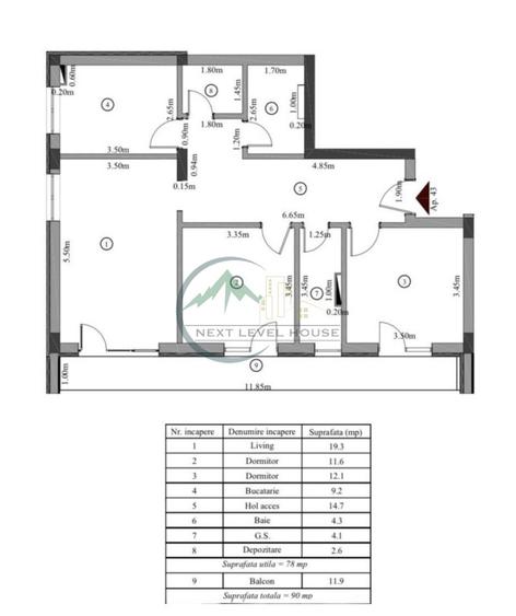 Apartament 3 camere, parcare, Qualis 2 - 13 Decembrie