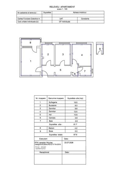 Intim - Sabroso, apartament 3 camere decomandate,