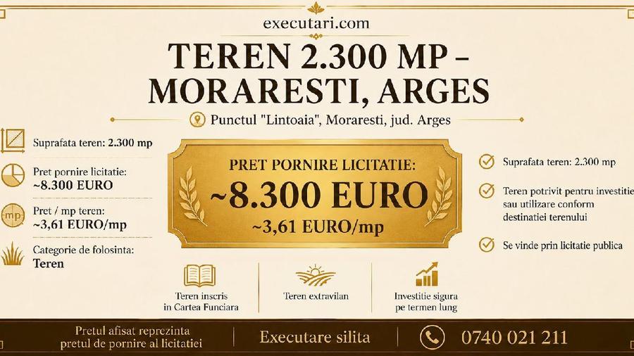 Teren intravilan - 2.300m², Moraresti