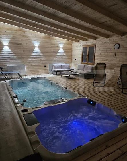 Cabana elegantă cu 2 zone spa, 180mp, teren 1200mp, Mărișel