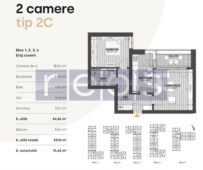 VANZARE 2 CAMERE | BLOC NOU | PARCARE | 54MP | TERASA | MOBILAT LUX - 1