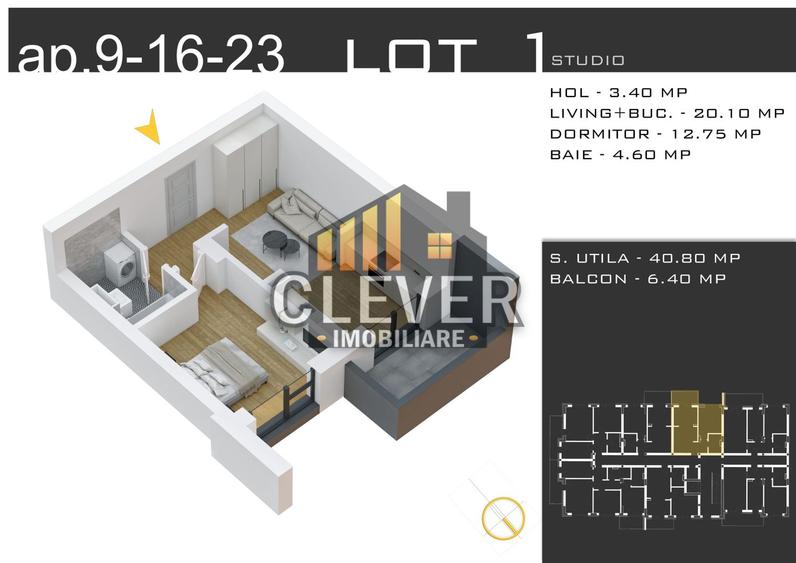 Studio 2 camere, Promo Parcare și Finisaje la Alegere, Pallady