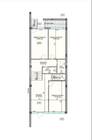 Spatiu medical, 145 mp utili, D+P, la cheie, zona centrala!