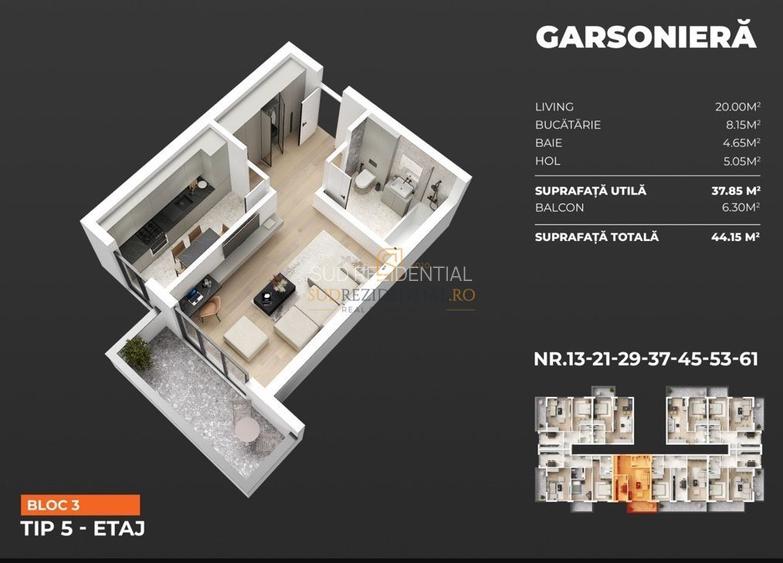 Garsoniera de vanzare, bloc nou, acces rapid metrou Berceni,Comision 0 - 1