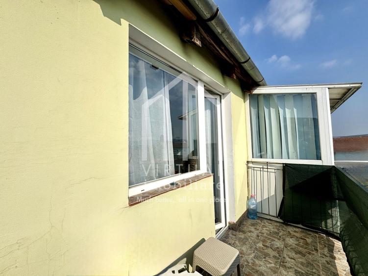 Mansarda cu 3 camere, 67mp utili+ 2 balcoane, intabulata, Terezian