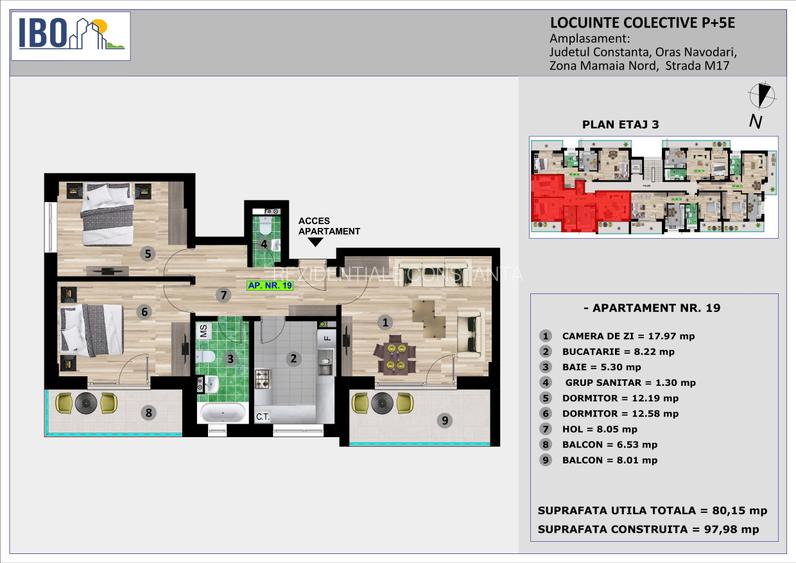 Apartament 3 camere  Mamaia Nord / Sat - 4