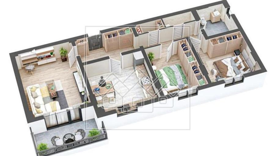 Ap 3 camere, 2 bai, spatios, balcon mare, zona buna, parcare subterana