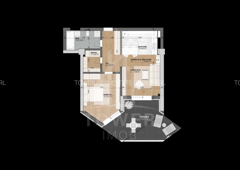 Tower Imob oferă Apartament 2 camere de lux - 2