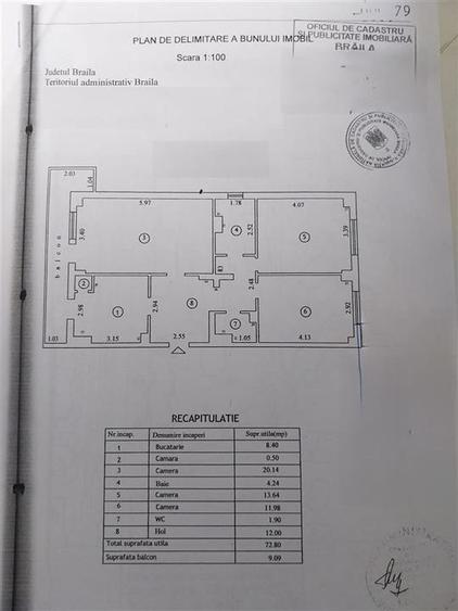 3 camere, decomandat, 82 mp, Bariera - Catedrala