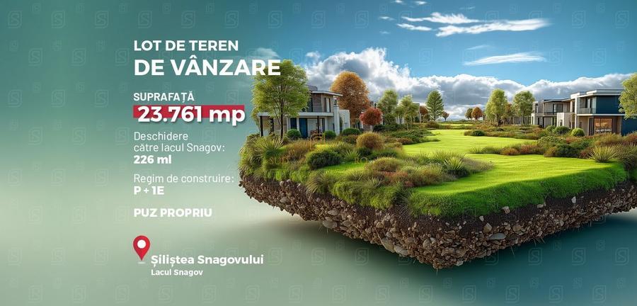 Silistea Snagovului, Teren 23.761 mp, deschidere 226 ml catre lac