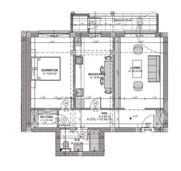 Apartament intabulat cu 2 camere la etajul 2 zona Doamna Stanca