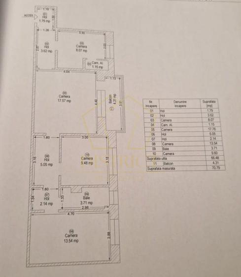 Apartament spațios cu 3 camere | Spitalul Județean | Etaj 2
