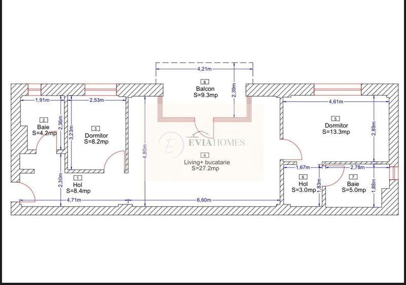 Bloc cu regim redus de înălțime/3 camere/2 băi/Construcție premium