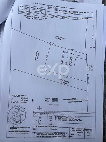 Casă P+M la roșu 188 mp și teren de 3.400 mp cu livadă in Pucioasa-Sat
