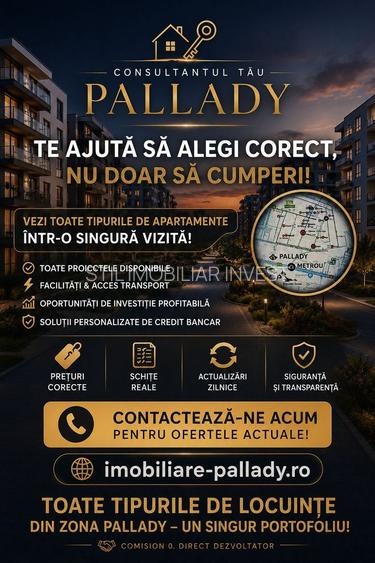 Garsoniera Proiect PREMIUM,Theodor Pallady,Metrou Teclu 13*,Comision 0 - 8