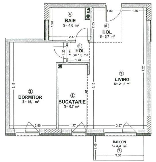 Apartament cu 2 camere complet mobilat si utilat - 15