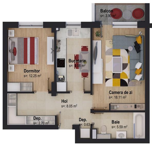 Apartament cu 2 camere situat în cel mai modern cartier din Brașov