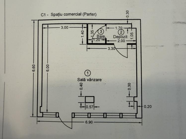 Spatiu comercial 36 mp, Campia Turzii, str. Gheorghe Baritiu