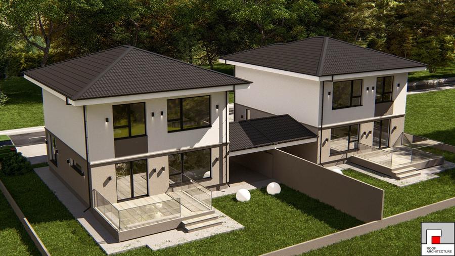 Vila individuala moderna constructie noua caramida regim P+1E finisaje premium