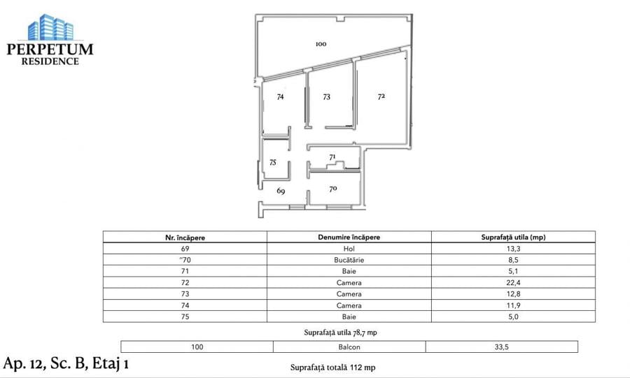 Tomis Nord - Vanzare apartament decomandat cu 3 camere, bloc nou.