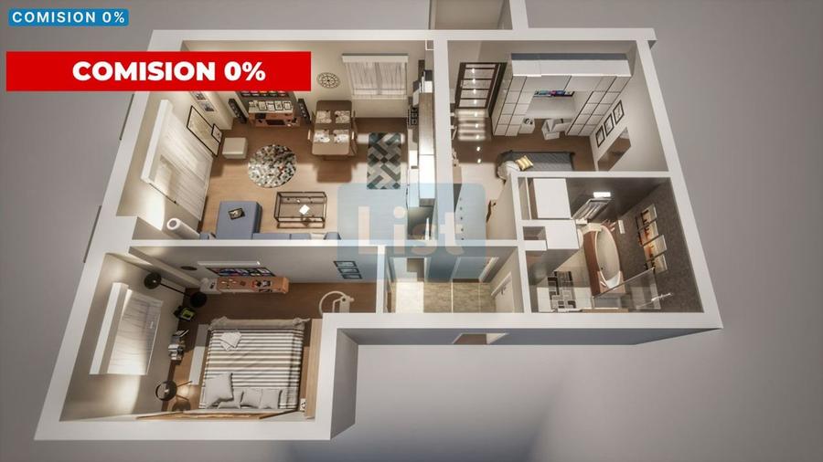 Comision 0%! Apartament cu 3 camere, 63mp utili!!!