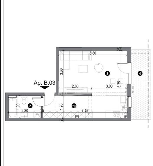Apartament 1 camera, parcare, gradina, zona Freidorf, Timisoara